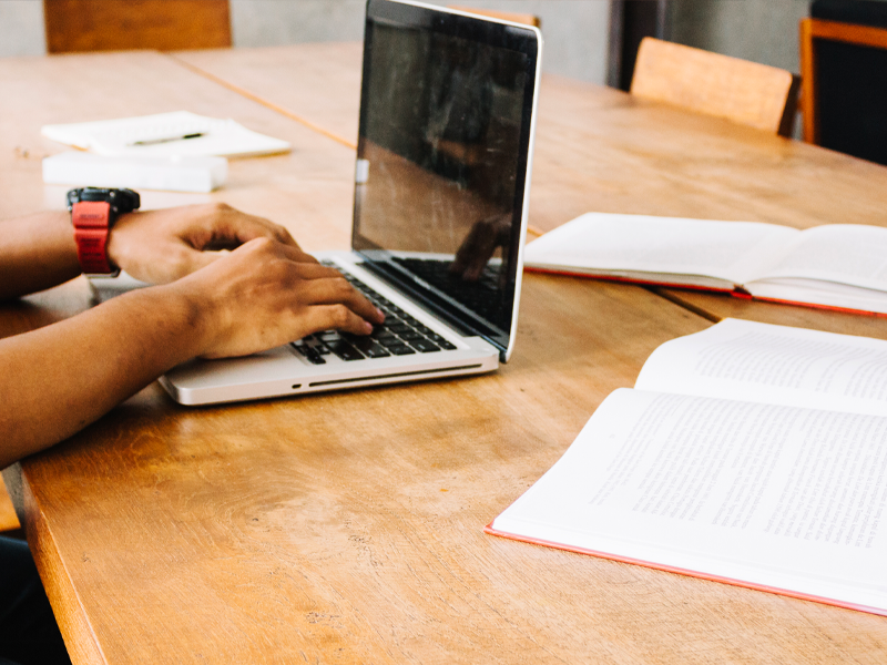 Female copywriter working on copy